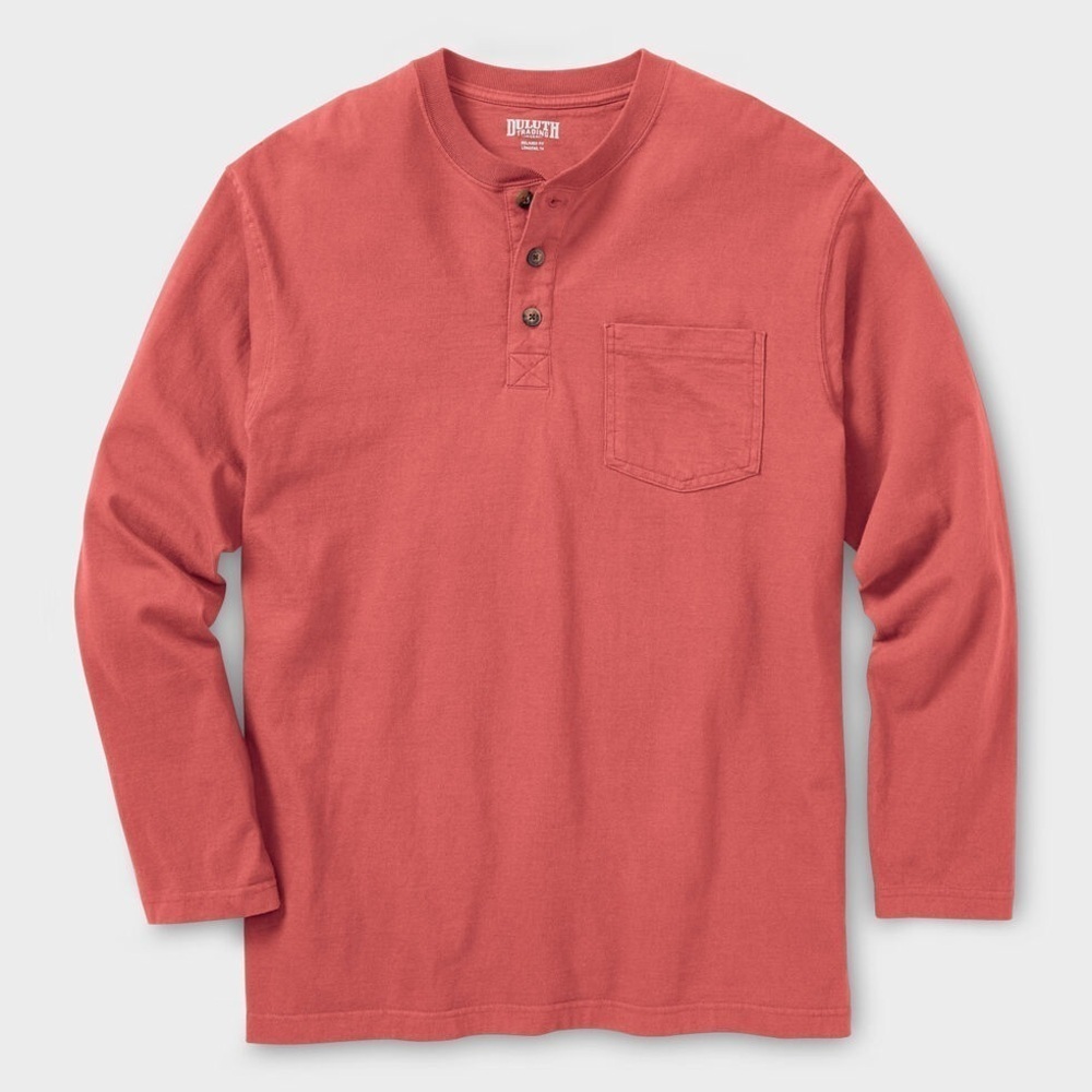 NWT Men's Orange Duluth 2XL Longtail T Relaxed Fit LS Henley🔥🔥(M)